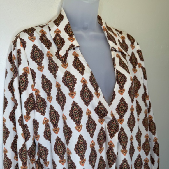 ZARA | NWT Retro Floral Pattern Lightweight Oversized Mod Tunic Blouse - Picture 7 of 17